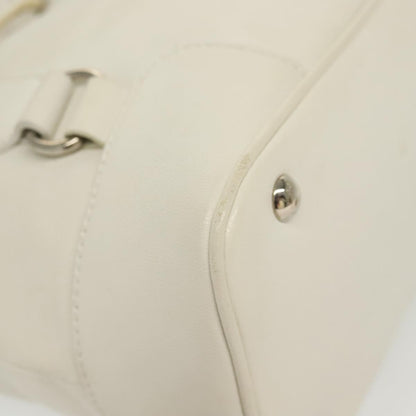 Salvatore Ferragamo Vala Leather, WHITE, LEATHER, Handbag