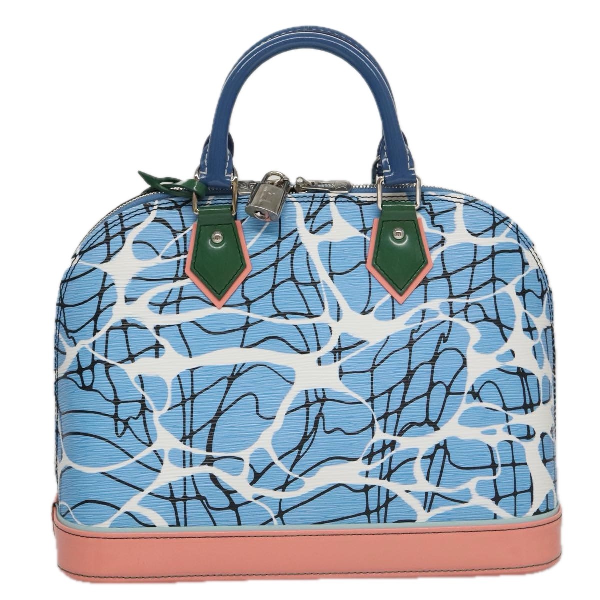 Louis Vuitton Alma Handbag Limited Edition Print Epi Leather, Blue, Leather, Handbag
