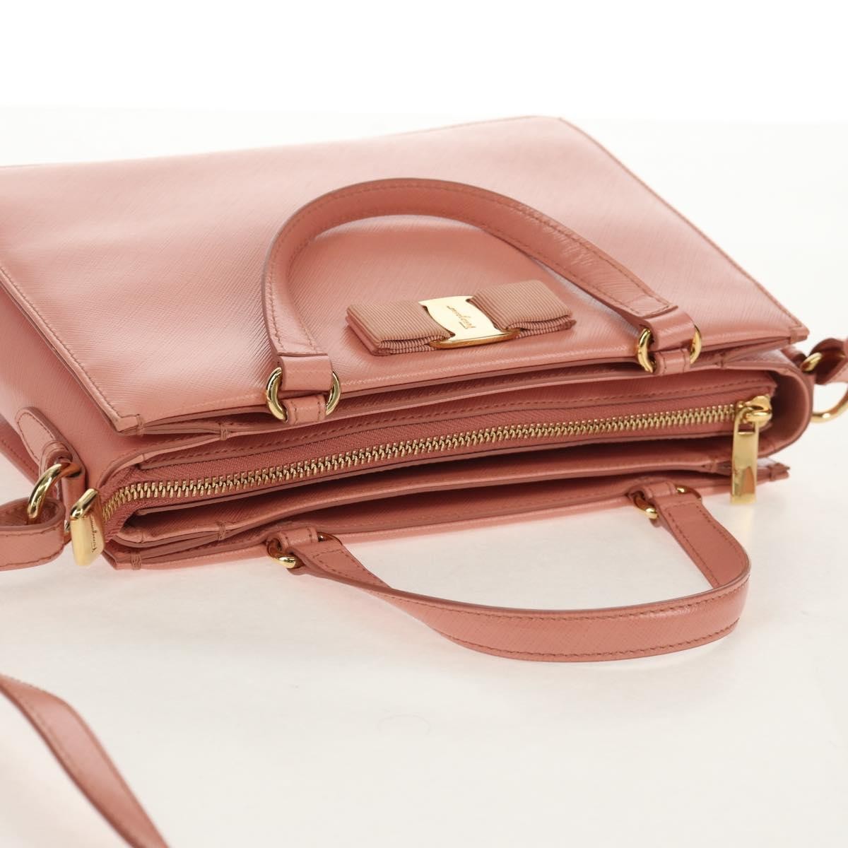 Salvatore Ferragamo Vala Handbag Leather, PINK, LEATHER, Handbag