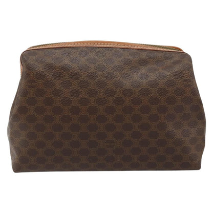 Celine Macadam Pochette Canvas and Leather, Brown, Canvas, Clutch