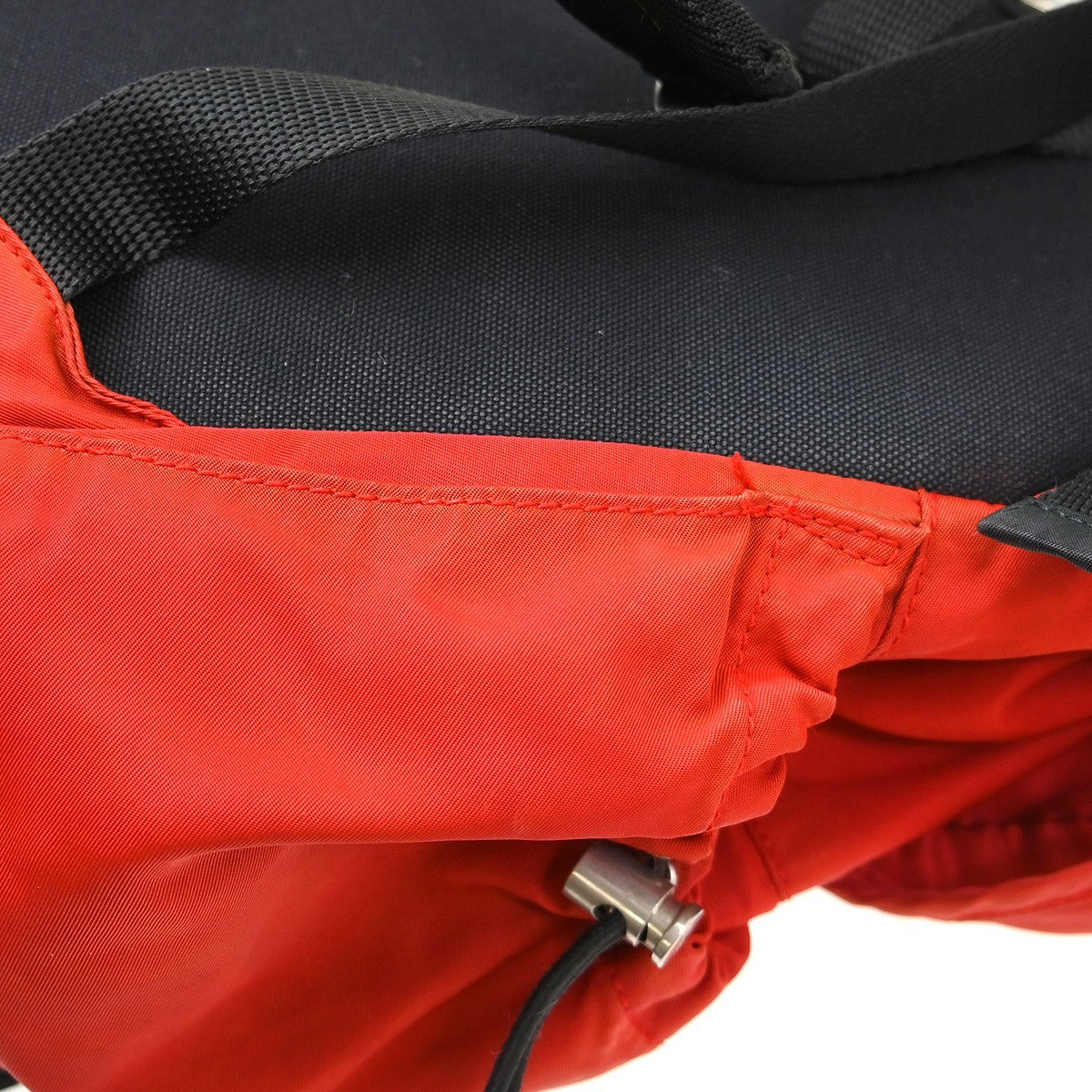Prada Double Buckle Backpack Tessuto, Red, Nylon, Backpack