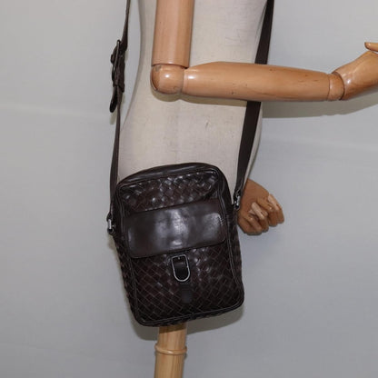 Bottega Veneta Front Pocket Messenger Bag Intrecciato Nappa, BROWN, LEATHER, Crossbody bag