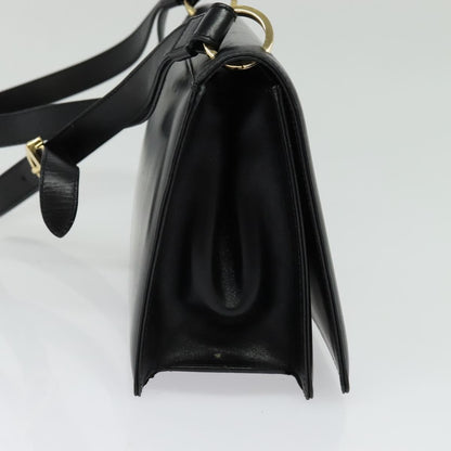 Salvatore Ferragamo Gancini Shoulder Bag Leather, BLACK, LEATHER, Shoulder bag