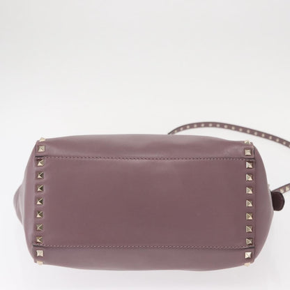 Valentino Garavani Rockstud Tote Rigid Leather, PURPLE, LEATHER, Handbag
