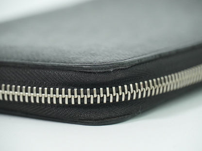 Louis Vuitton Zippy Organizer Taiga Leather, BLACK, LEATHER, Wallets