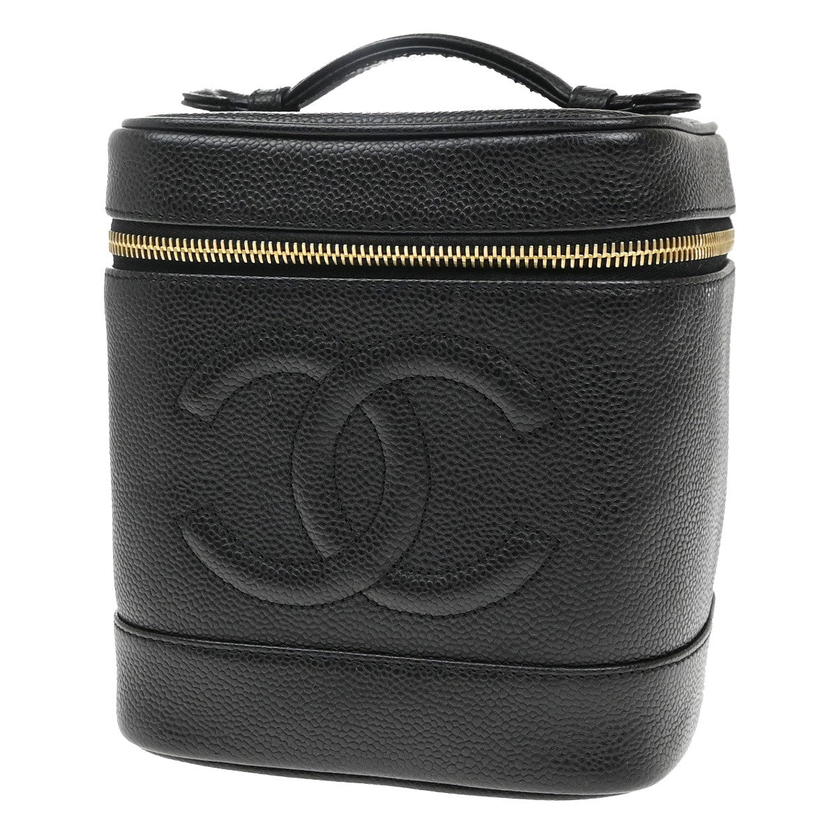 Chanel Vintage Timeless Vanity Case Caviar, BLACK, LEATHER, Handbag