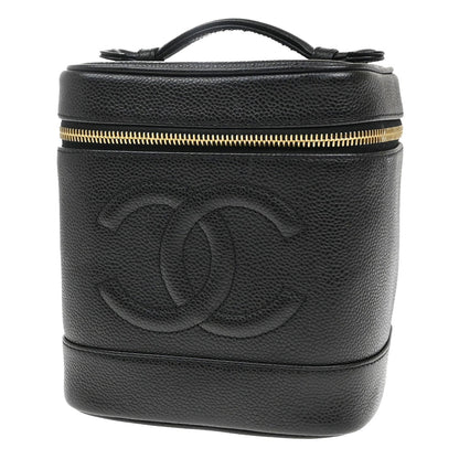 Chanel Vintage Timeless Vanity Case Caviar, BLACK, LEATHER, Handbag