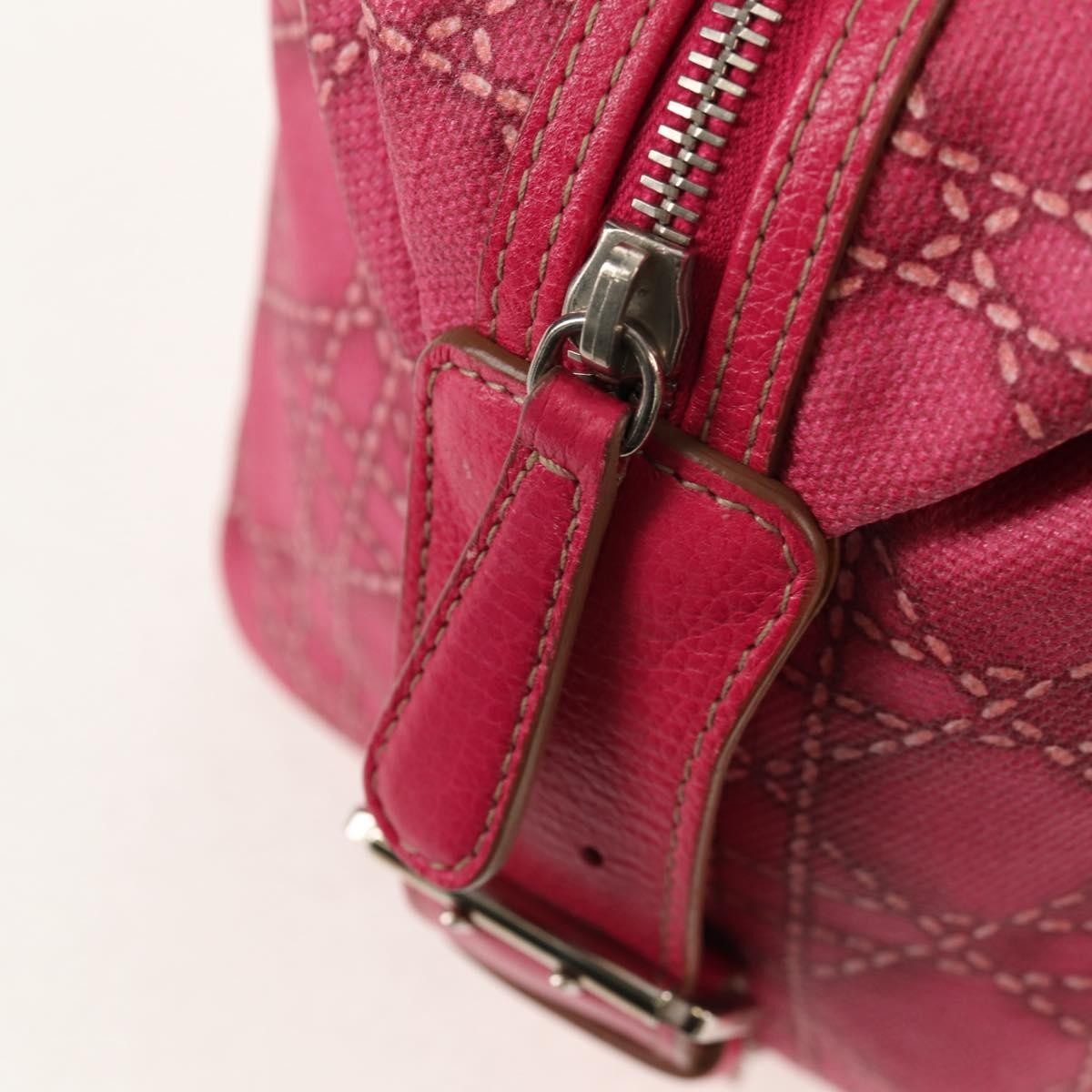 Christian Dior Cannage Handbag Canvas, PINK, CANVAS, Handbag