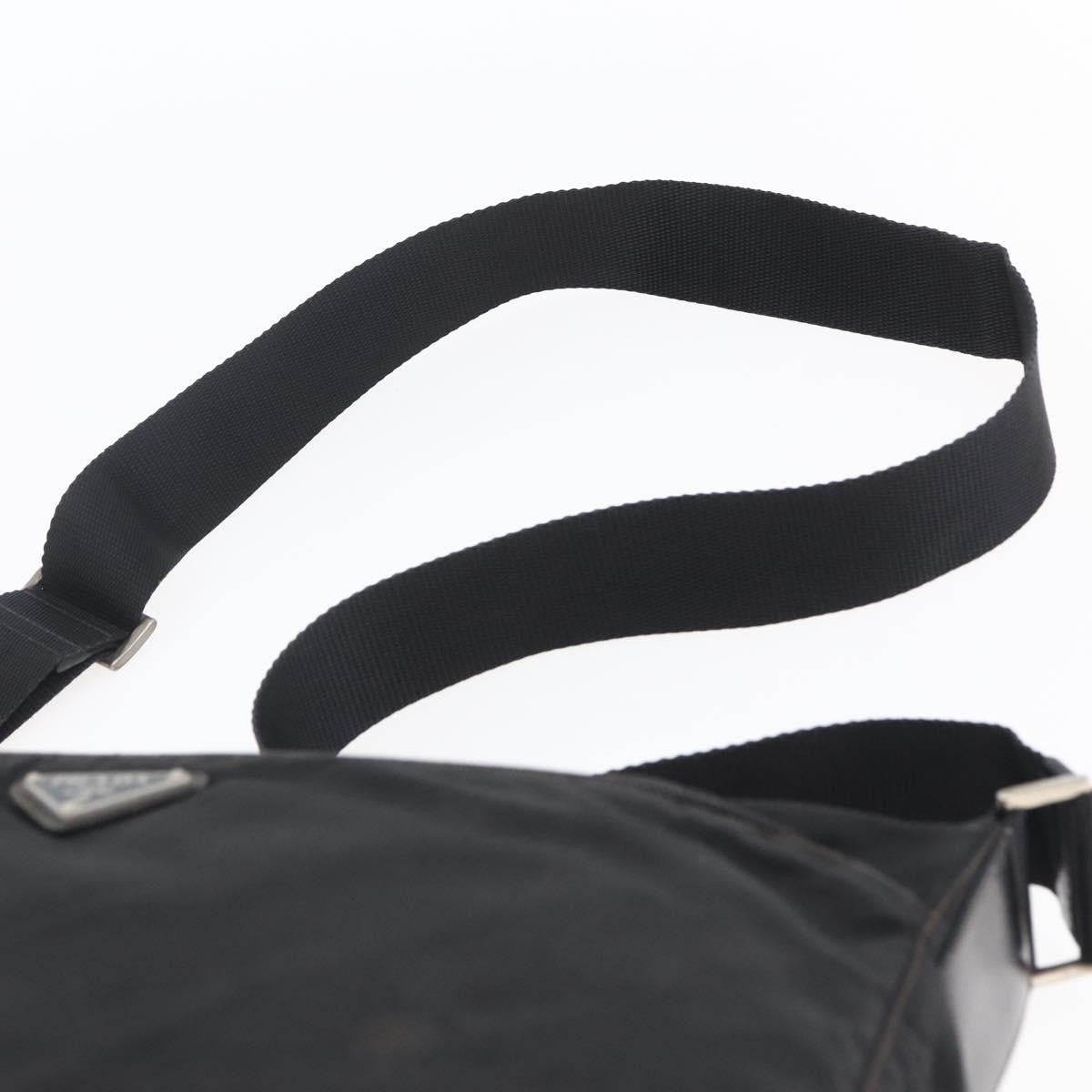 Prada Front Pocket Messenger Bag Tessuto, BLACK, NYLON, Shoulder bag