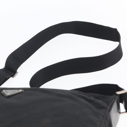 Prada Front Pocket Messenger Bag Tessuto, BLACK, NYLON, Shoulder bag