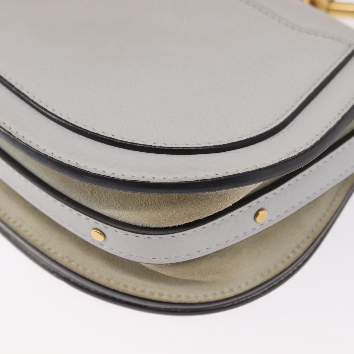 Chloe Nile Crossbody Bag Leather, WHITE, LEATHER, Shoulder bag