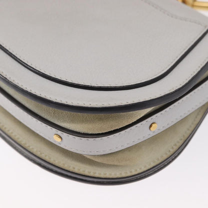 Chloe Nile Crossbody Bag Leather, WHITE, LEATHER, Shoulder bag