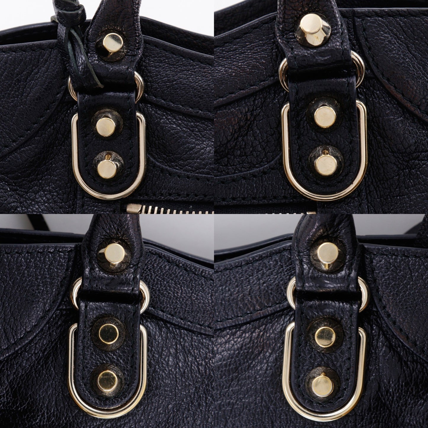 Balenciaga City Classic Metallic Edge Bag Leather, Black, Leather, Handbag