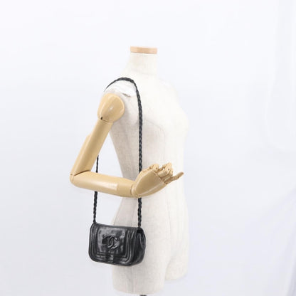 Chanel Vintage CC Stitch Flap Bag Leather, BLACK, LEATHER, Shoulder bag