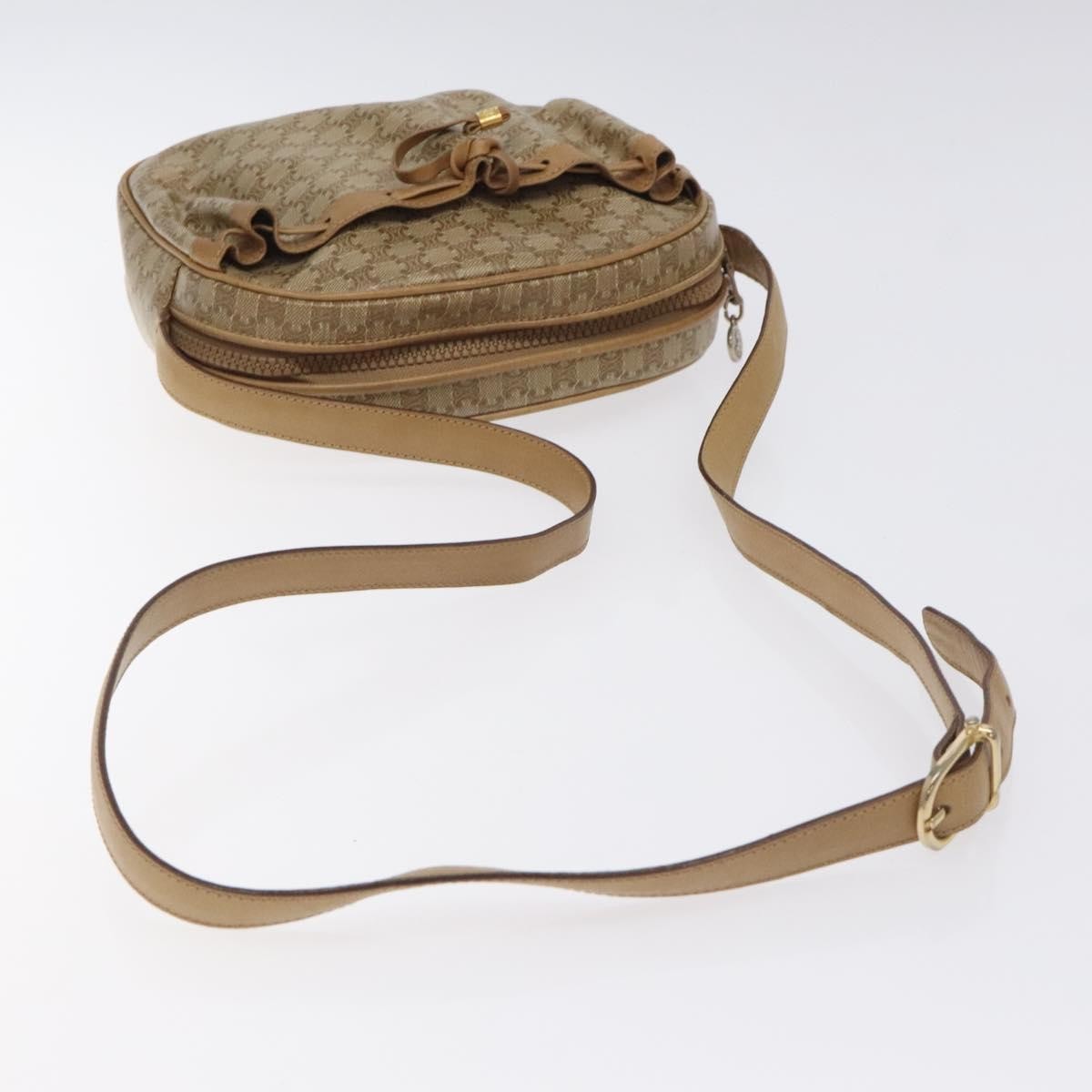 Celine Vintage Macadam Shoulder Bag Macadam Canva  Vinyl, BEIGE, PVC, Shoulder bag