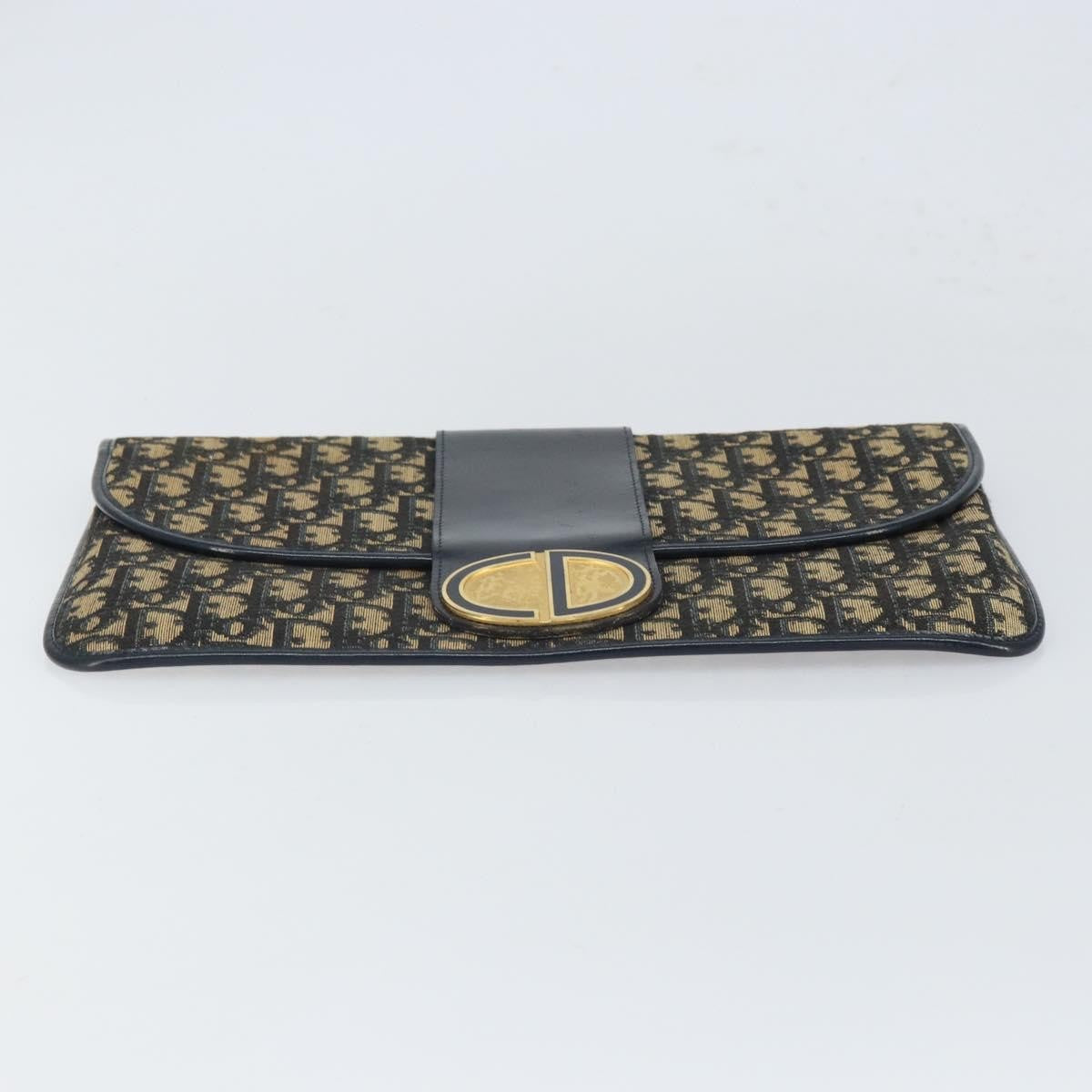 Christian Dior Vintage Trotter Pouch Canvas, NAVY, CANVAS, Clutche & pouche