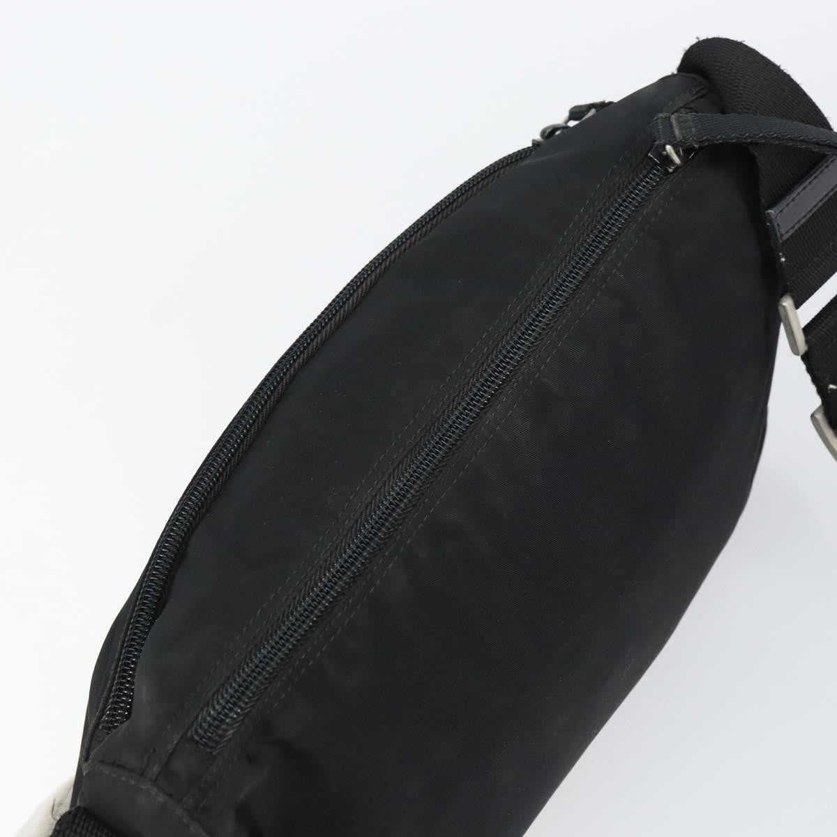 Prada Front Zip Messenger Bag Tessuto, BLACK, NYLON, Shoulder bag