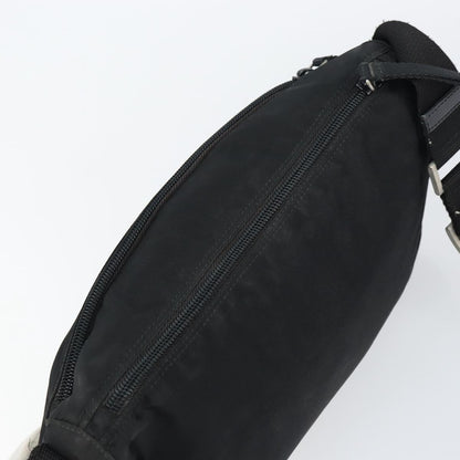 Prada Front Zip Messenger Bag Tessuto, BLACK, NYLON, Shoulder bag