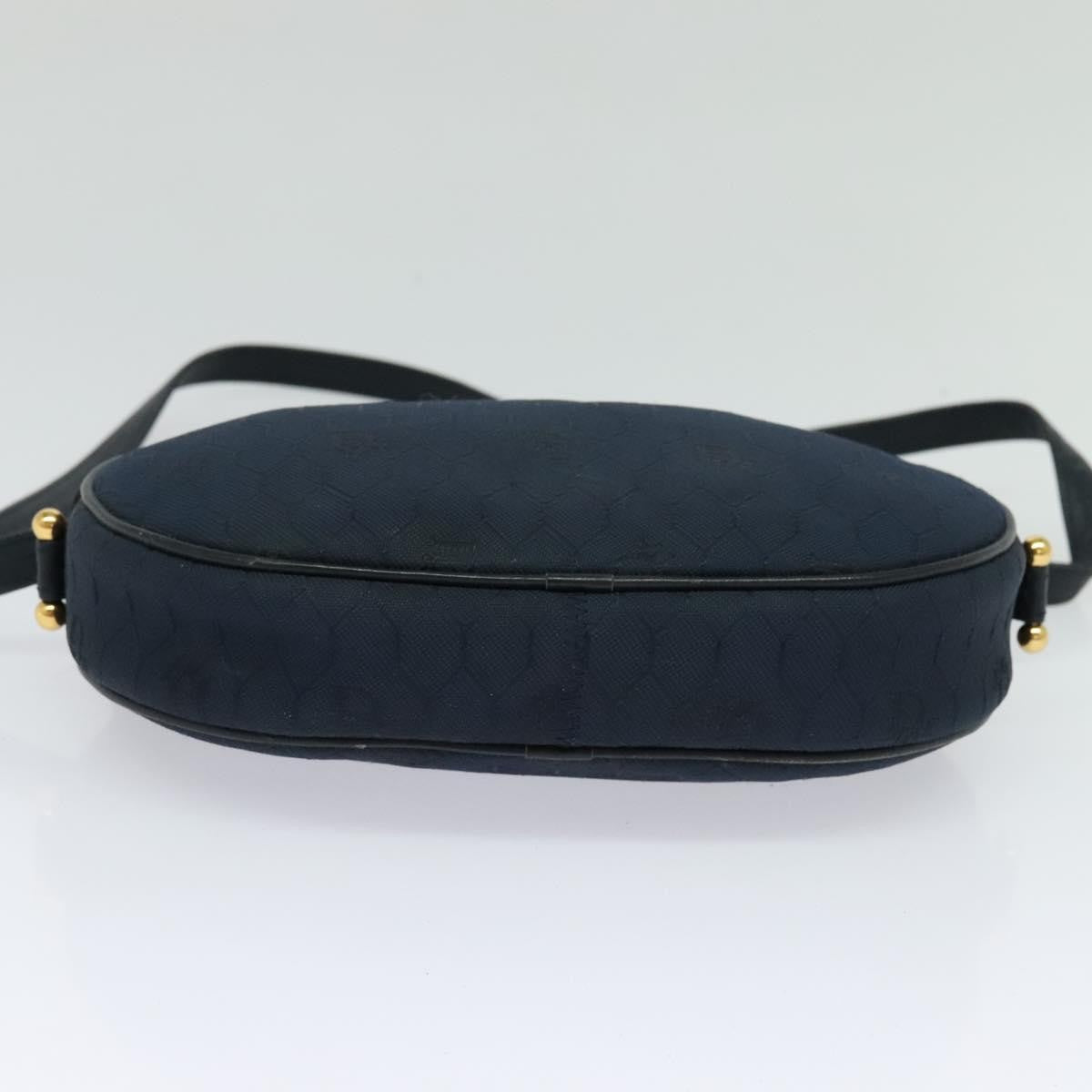 Christian Dior Vintage Honeycomb Shoulder Bag Canvas, NAVY, CANVAS, Shoulder bag