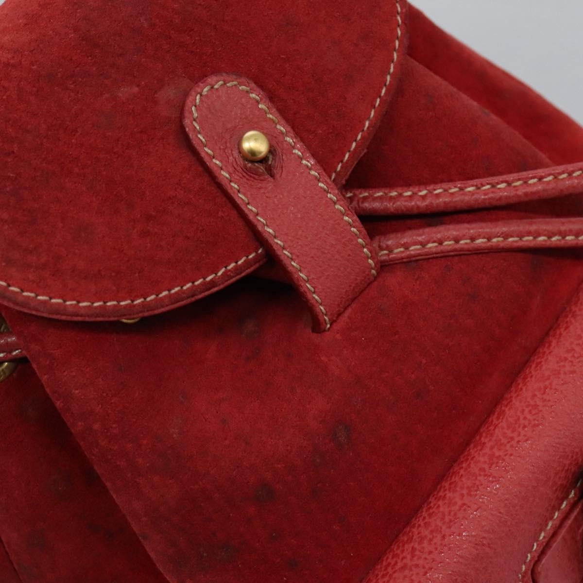 Gucci Gucci bamboo backpack daim, Red, Suede, Backpack