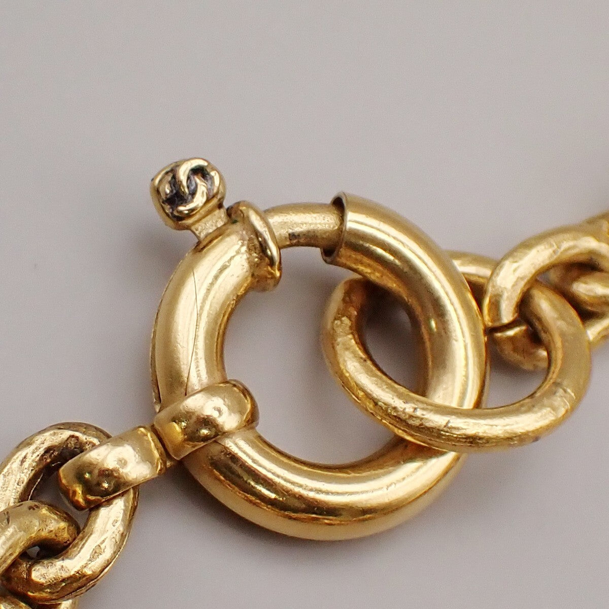 Chanel Vintage Triple CC Chain Necklace Metal, GOLD, GOLD_PLATED, Necklace