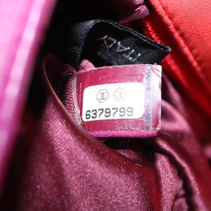 Chanel Vintage Chocolate Bar Double Side Flap Shoulder Bag Quilted Lambskin, PURPLE, LEATHER, Shoulder bag