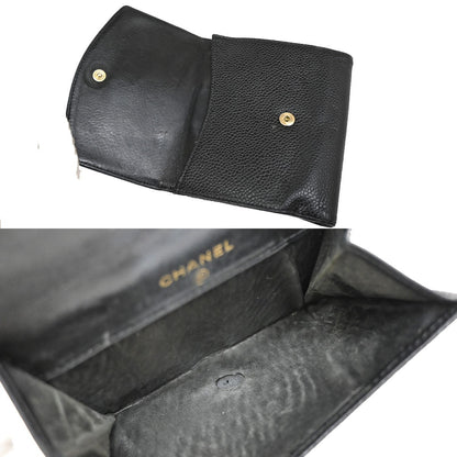 Chanel Vintage Timeless Bifold Wallet Caviar, BLACK, CALFSKIN, Wallets