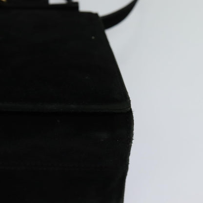 Salvatore Ferragamo Vala Shoulder Bag Suede, BLACK, SUEDE, Shoulder bag