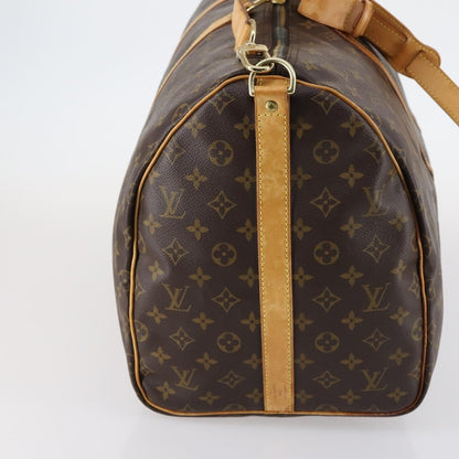 Louis Vuitton Keepall Bandouliere Bag Monogram Canvas, BROWN, CANVAS, Travel bag