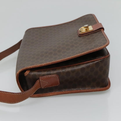Celine Vintage Macadam Shoulder Bag Canvas and Leather, BROWN, CANVAS, Shoulder bag