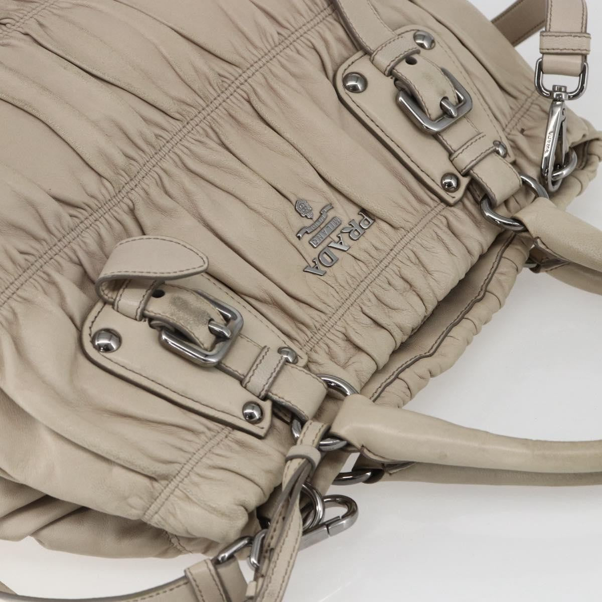 Prada Gaufre Convertible Tote Nappa Leather, BEIGE, LEATHER, Handbag