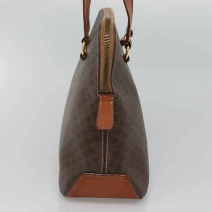 Celine Vintage Macadam Handbag Canvas and Leather, BROWN, CANVAS, Handbag