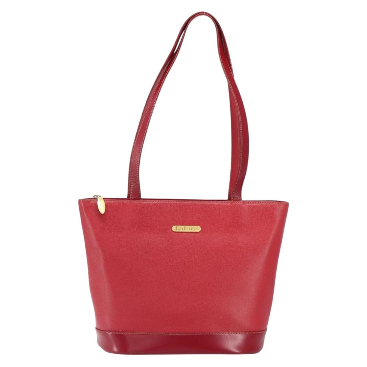 Burberry Vintage tote bag Leather, RED, LEATHER, Tote bag