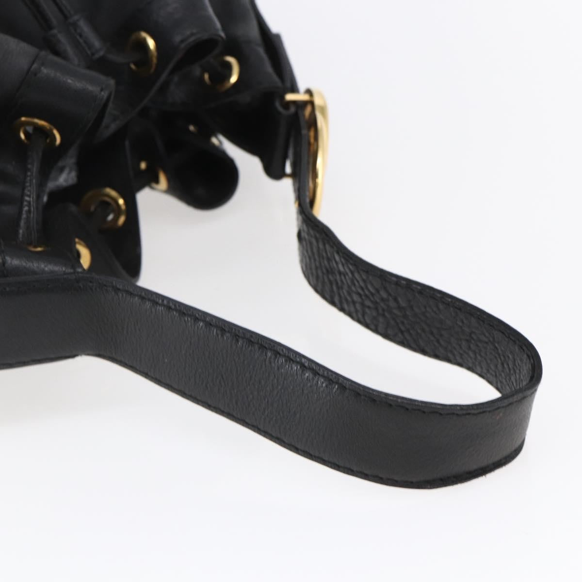 Gucci Interlocking Icon Drawstring Hobo Leather, BLACK, LEATHER, Shoulder bag