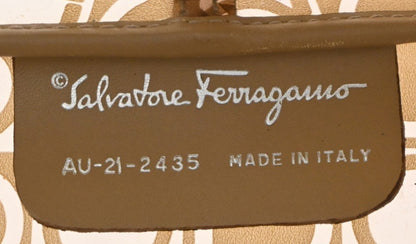 Salvatore Ferragamo Gancini Shoulder Bag Vinyl, Brown, Plastic, Shoulder Bag