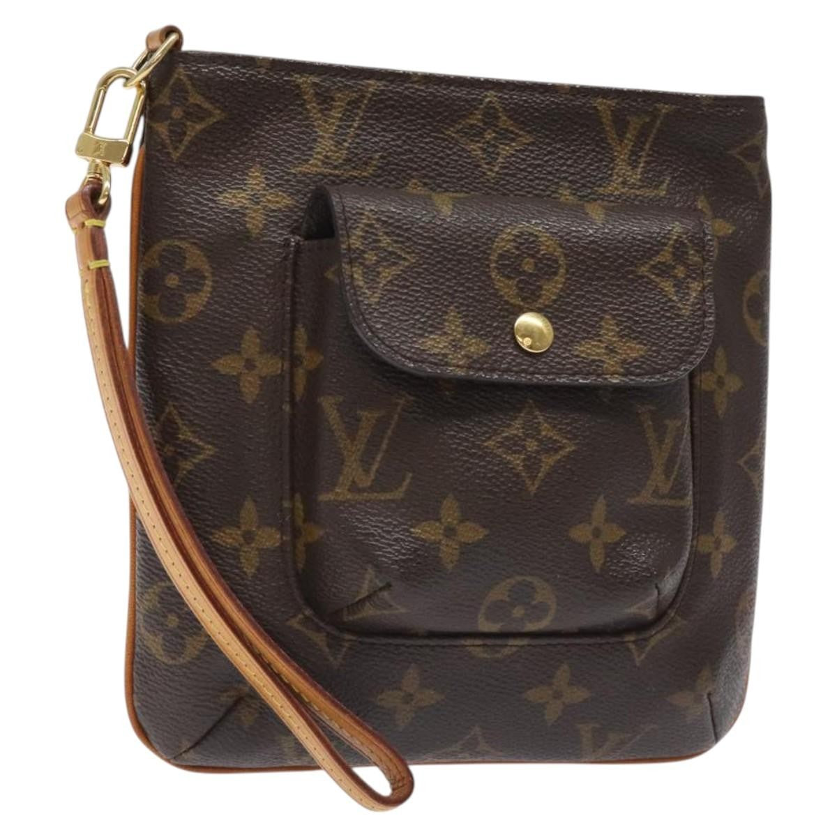 Louis Vuitton Partition Wristlet Clutch Monogram Canvas, BROWN, CANVAS, Clutche & pouche