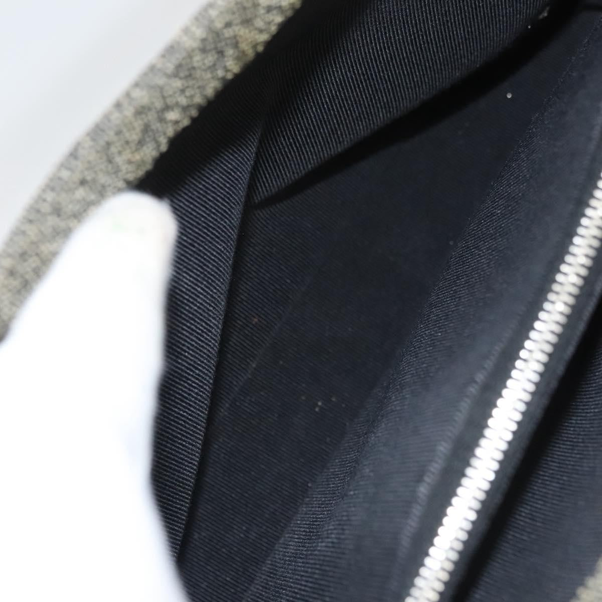 Chanel Vintage Chocolate Bar Metal Ring Tote Quilted Canvas, GRAY, CANVAS, Handbag