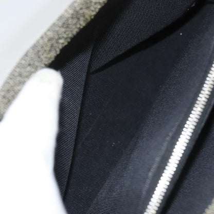 Chanel Vintage Chocolate Bar Metal Ring Tote Quilted Canvas, GRAY, CANVAS, Handbag