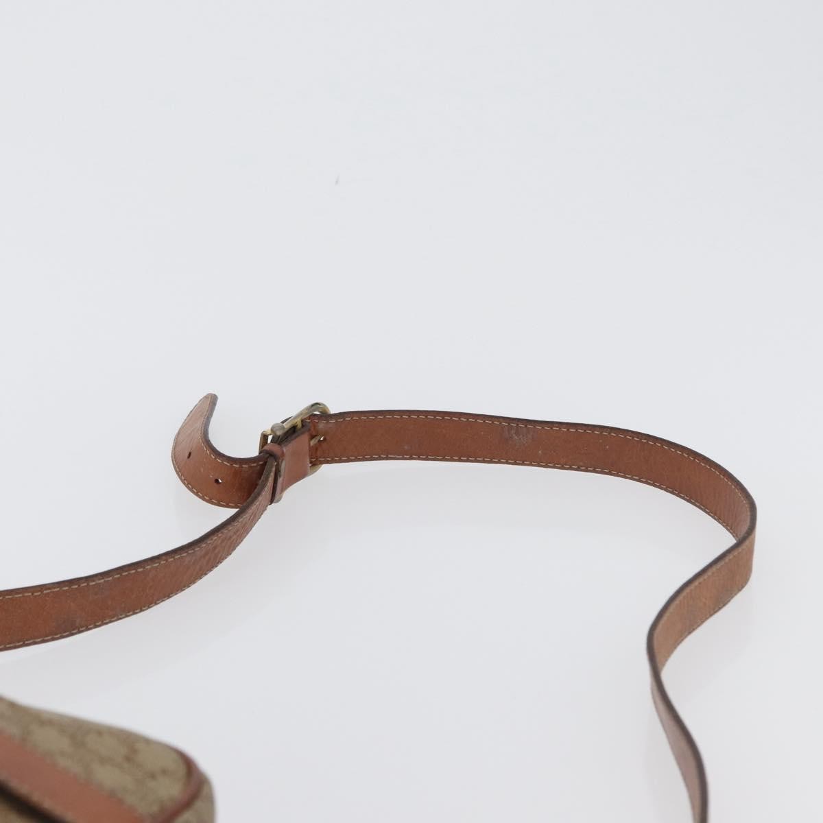 Celine Vintage Macadam Shoulder Bag Canvas and Leather, BEIGE, CANVAS, Shoulder bag
