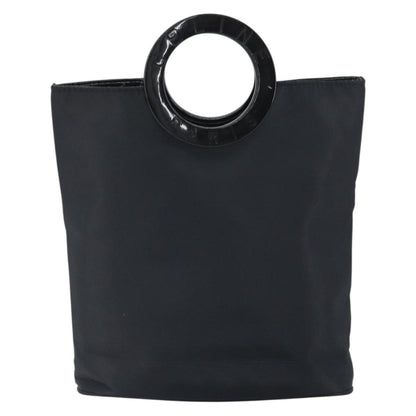 Celine Circle Logo Handbag Nylon, BLACK, NYLON, Handbag