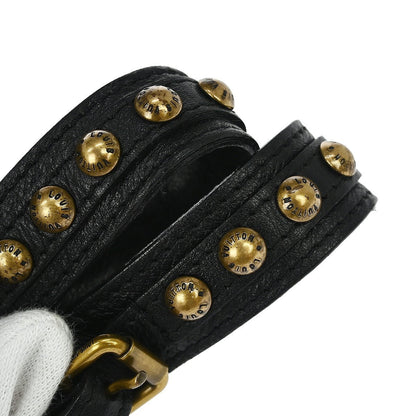 Louis Vuitton Riveting Handbag Studded Lambskin, BLACK, LEATHER, Shoulder bag