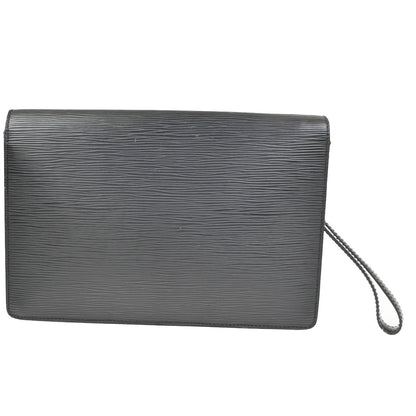 Louis Vuitton Dragonne Pochette Epi Leather, Black, Leather, Clutch