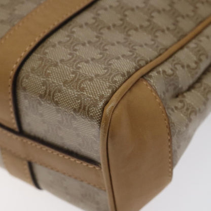 Celine Vintage Macadam Handbag Canvas and Leather, Beige, Canvas, Handbag