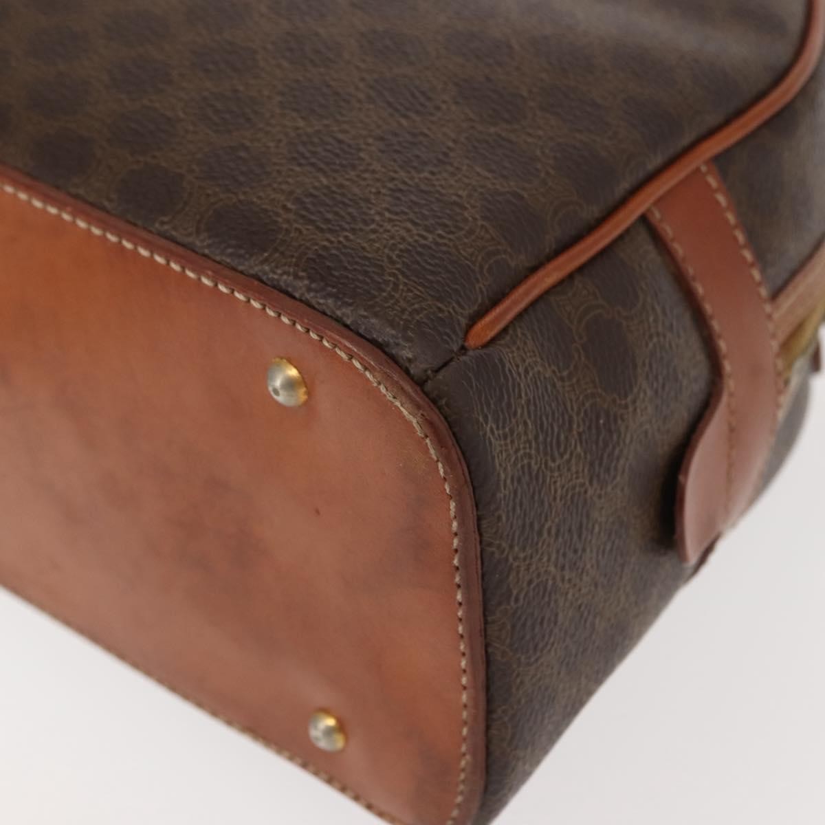 Celine Vintage Macadam Handbag Canvas and Leather, BROWN, CANVAS, Handbag
