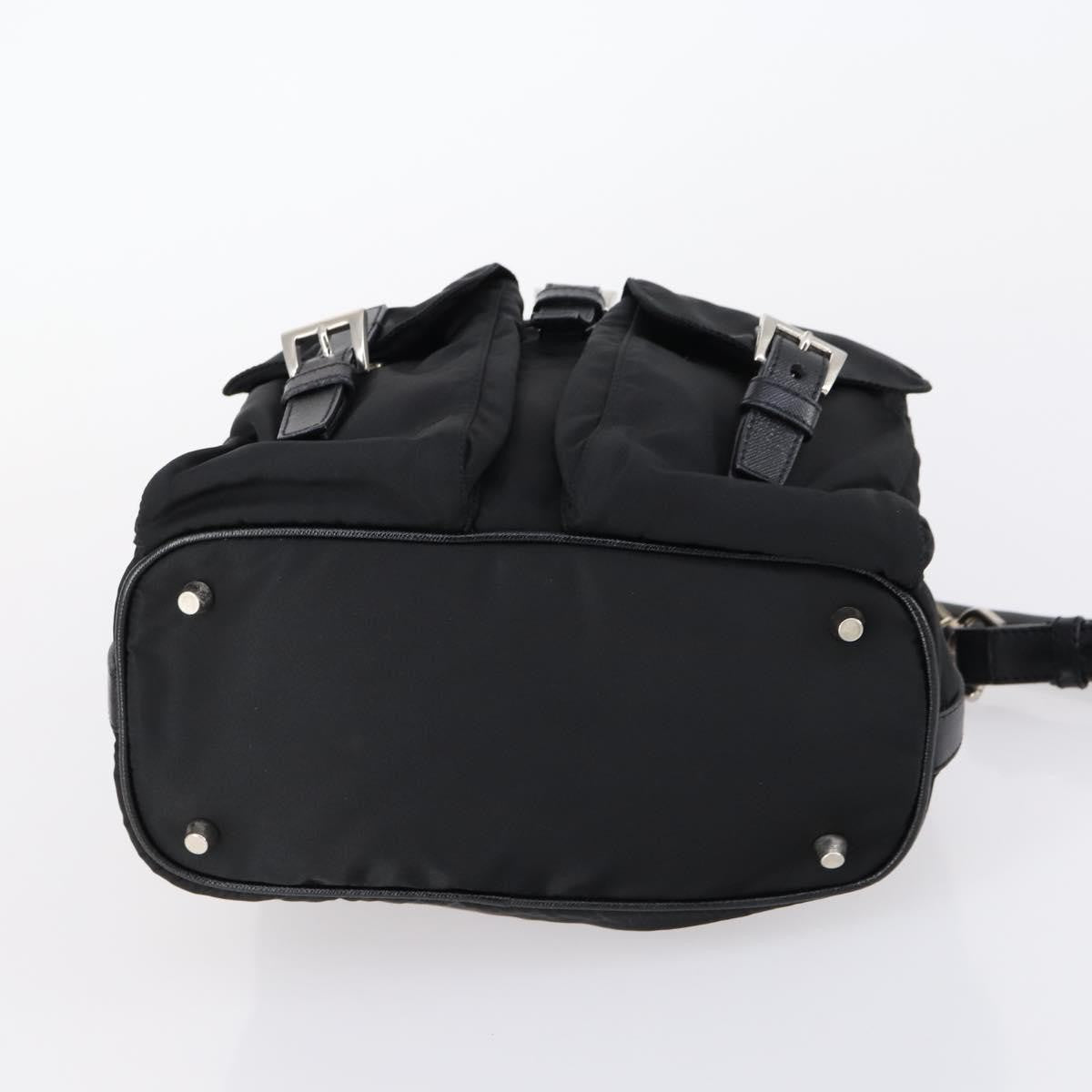 Prada Double Pocket Shoulder Bag Tessuto, BLACK, NYLON, Shoulder bag