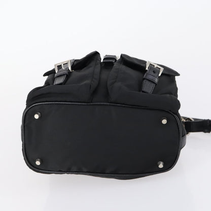 Prada Double Pocket Shoulder Bag Tessuto, BLACK, NYLON, Shoulder bag
