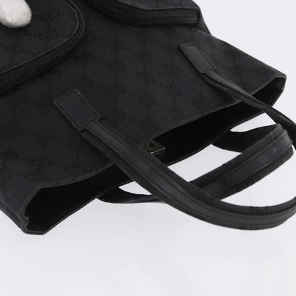 Gucci Double Pocket Tote GG Canvas, BLACK, CANVAS, Handbag
