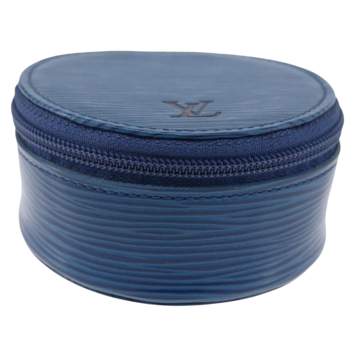 Louis Vuitton Ecrin Bijoux Jewelry Case Epi Leather, BLUE, LEATHER, Clutche & pouche