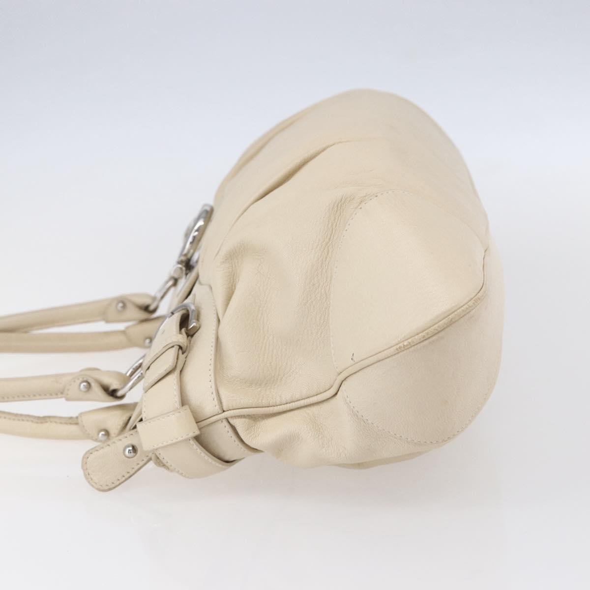 Salvatore Ferragamo Gancini handbag Leather, BEIGE, LEATHER, Handbag