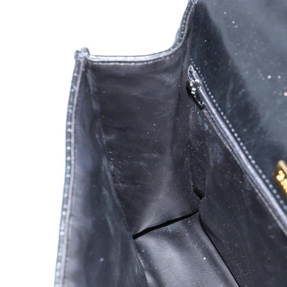 Bally Vintage Handbag Quilted Leather, BLACK, LEATHER, Handbag